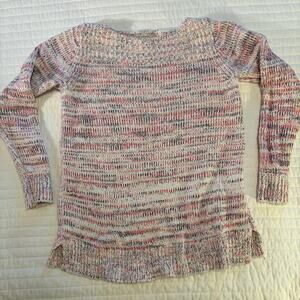 Loft Women's Space Dye Rib Trimmed Boatneck Sweater, size M